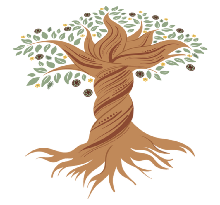 Tapis vinyle plantes arbre de vie tordu - TenStickers