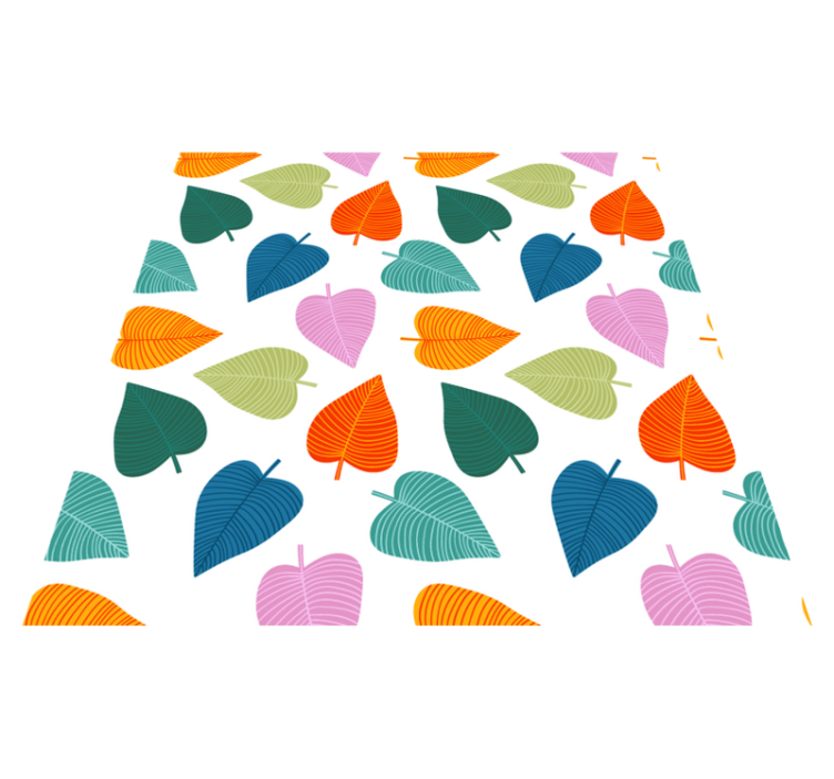 Tapis vinyle plantes feuilles colorées originales - TenStickers
