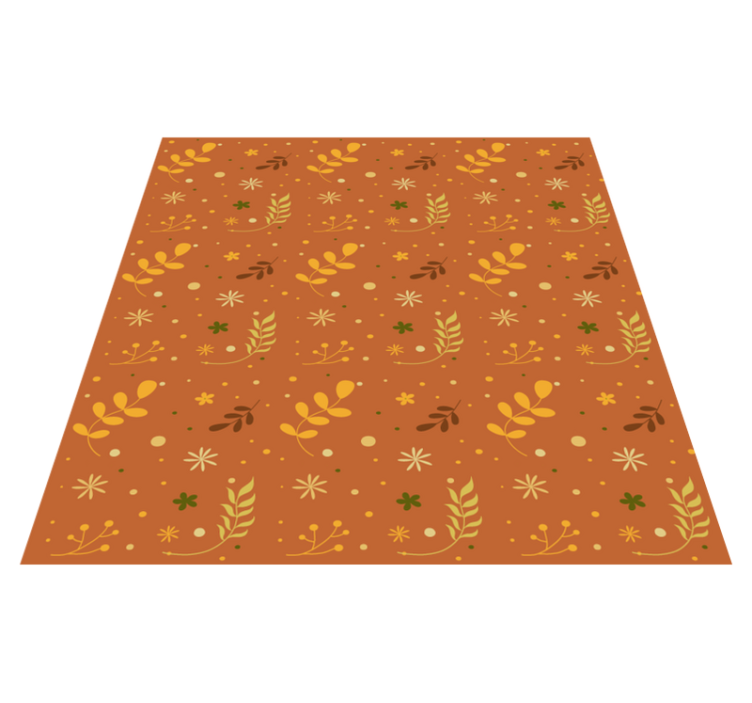 Tapis vinyle plantes design feuillage orange - TenStickers
