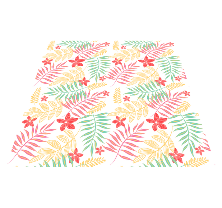 Tapis vinyle plantes design feuilles néon - TenStickers