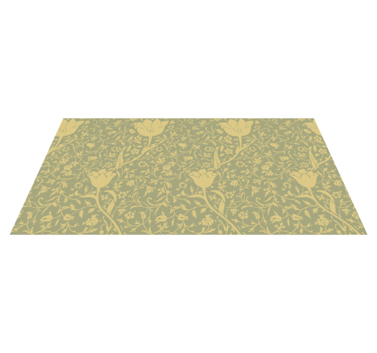 Tapis vinyle plantes style or et vert - TenStickers