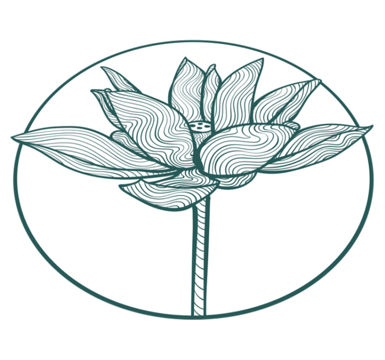 Tapis vinyle plantes illustration de fleurs de lotus - TenStickers
