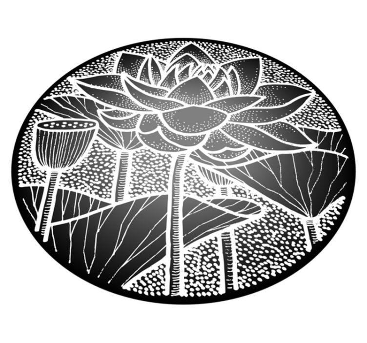 Tapis vinyle plantes fleur de lotus style traditionnel - TenStickers