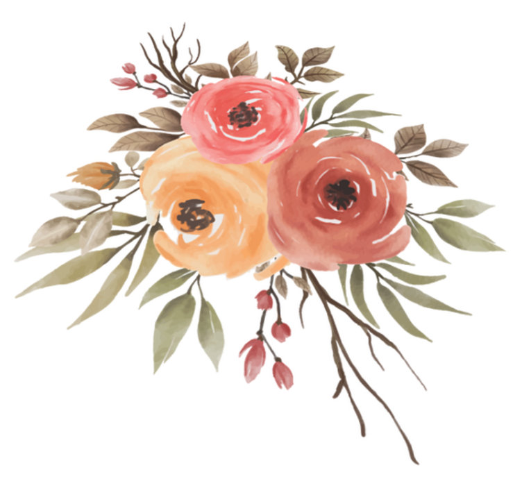 Tapis vinyle plantes dessin de roses séchées - TenStickers