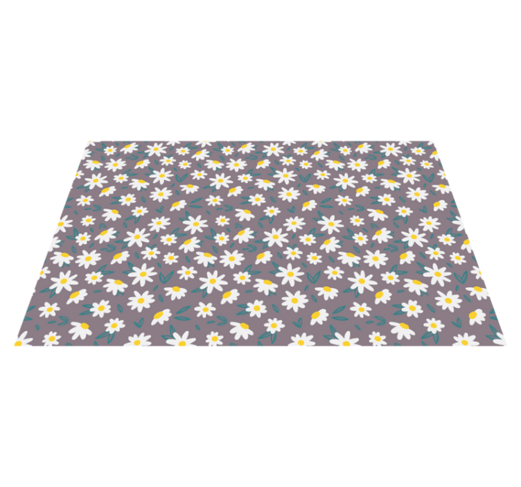 Tapis vinyle plantes motif marguerites délicates - TenStickers