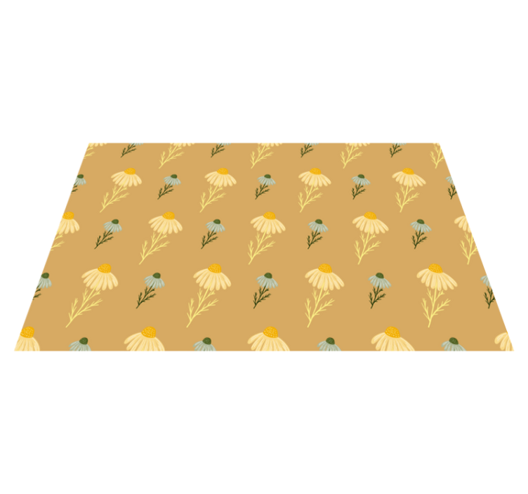 Tapis vinyle plantes motif fleurs de camomille naturelles - TenStickers
