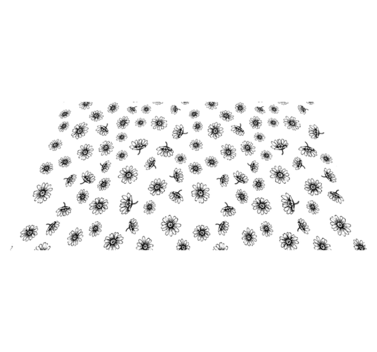 Tapis vinyle plantes fleurs marguerites en contour - TenStickers