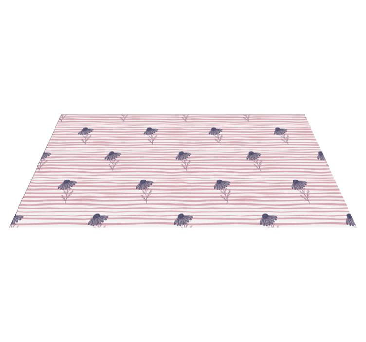 Tapis vinyle plantes motif fleurs marguerites violettes - TenStickers