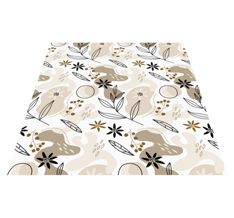 Tapis vinyle plantes motif feuilles roses et beiges - TenStickers