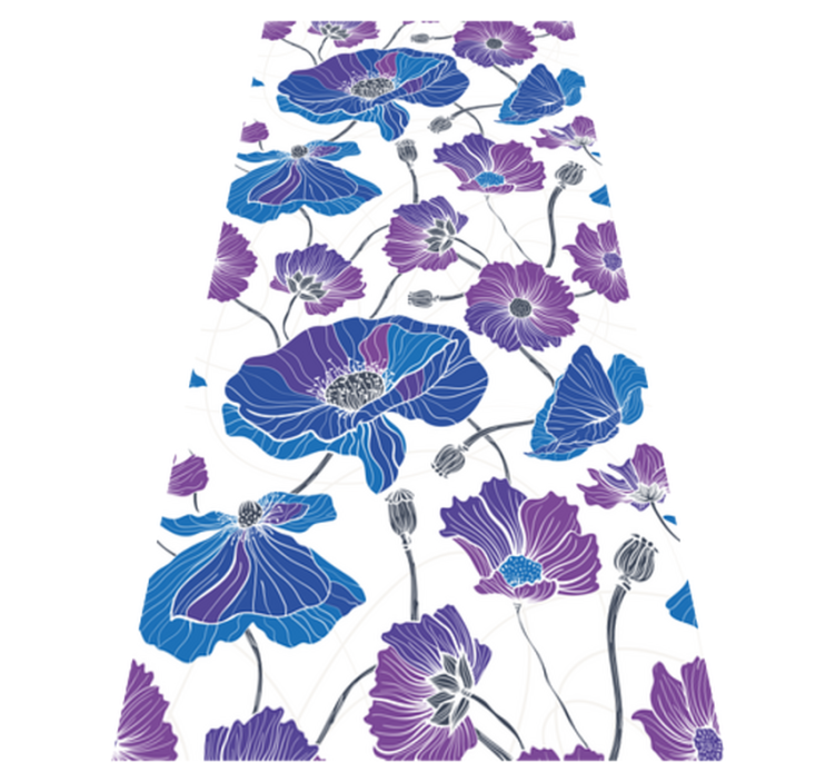 Tapis vinyle plantes fleurs de jardin bleues et violettes - TenStickers