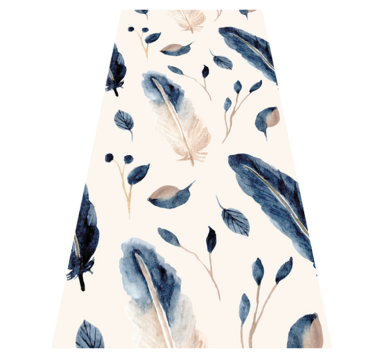 Tapis vinyle plantes feuilles et plumes volantes - TenStickers