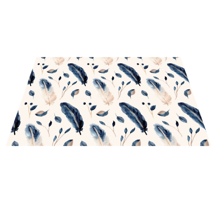 Tapis vinyle plantes feuilles et plumes volantes - TenStickers
