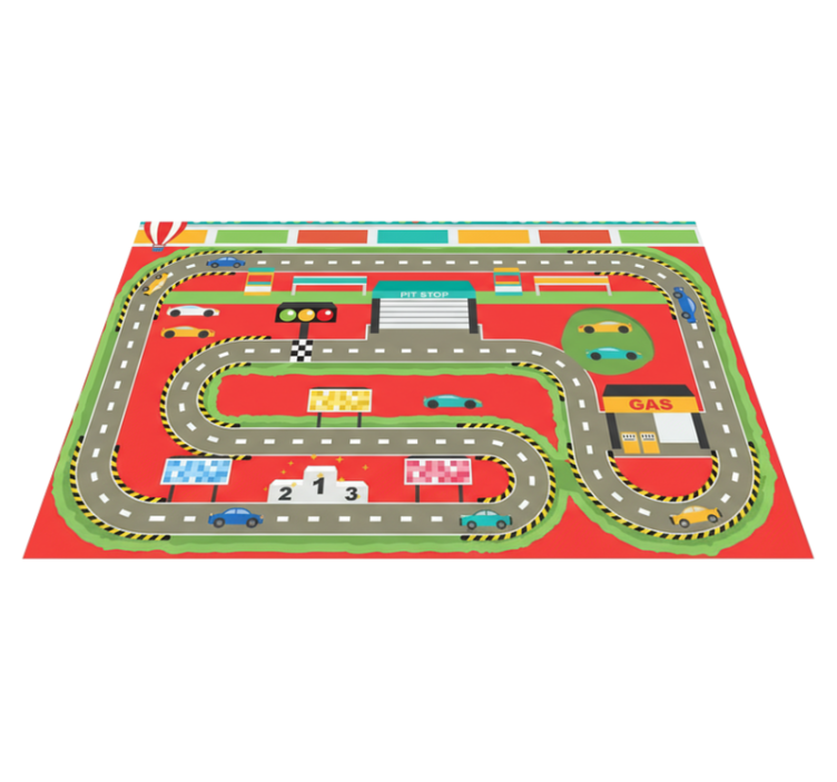 Tapis vinyle route circuit de course coloré - TenStickers