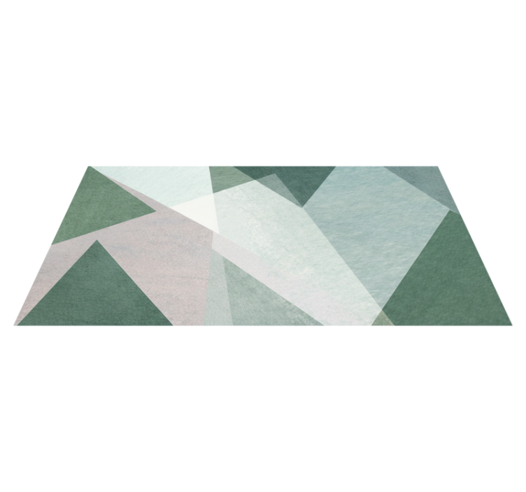 Tapis vinyle géométrique vert sauge - TenStickers