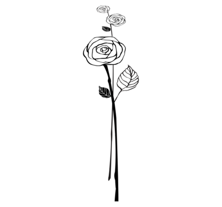 Tapis vinyle cuisine roses noires et blanches - TenStickers