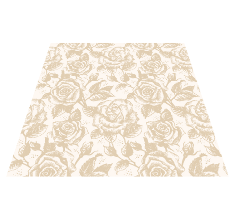 Tapis vinyle salle à manger roses vintage beige - TenStickers