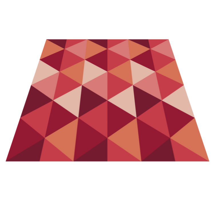 Tapis vinyle salle à manger triangles rouges et roses - TenStickers