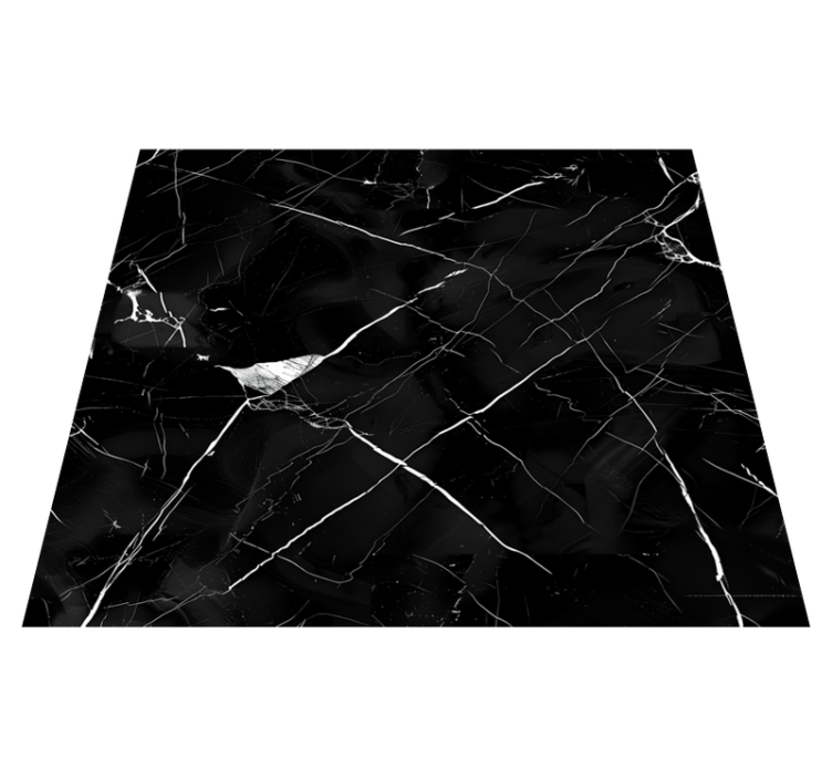 Tapis vinyle salle à manger marbre noir pour table - TenStickers