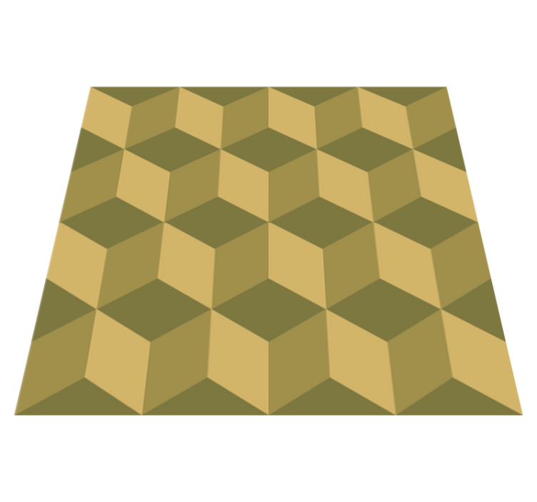 Tapis vinyle salle à manger cubes 3d beige - TenStickers