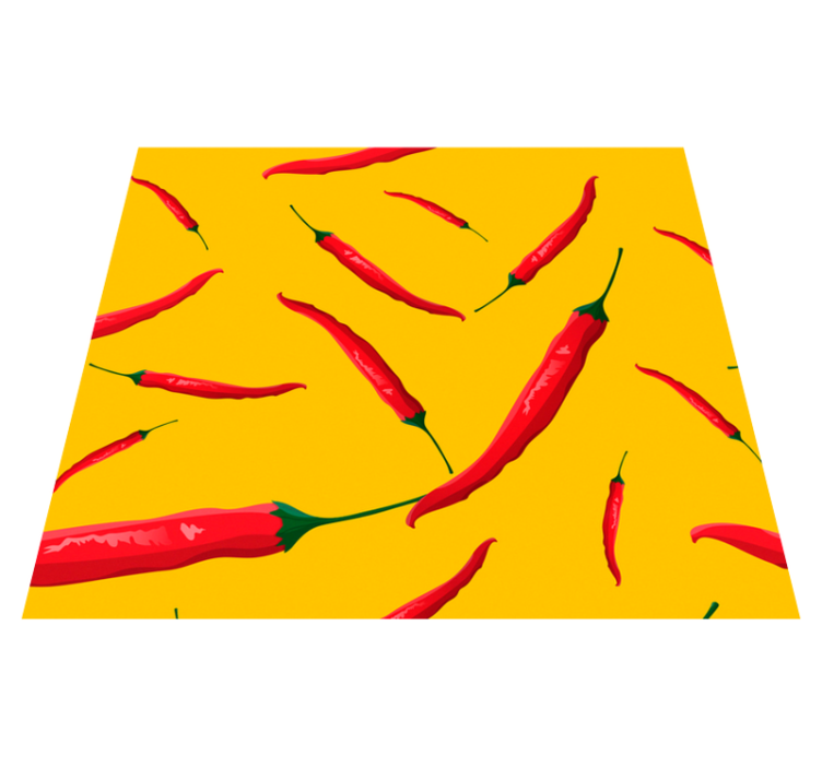 Tapis vinyle cuisine poivrons rouges et jaunes - TenStickers