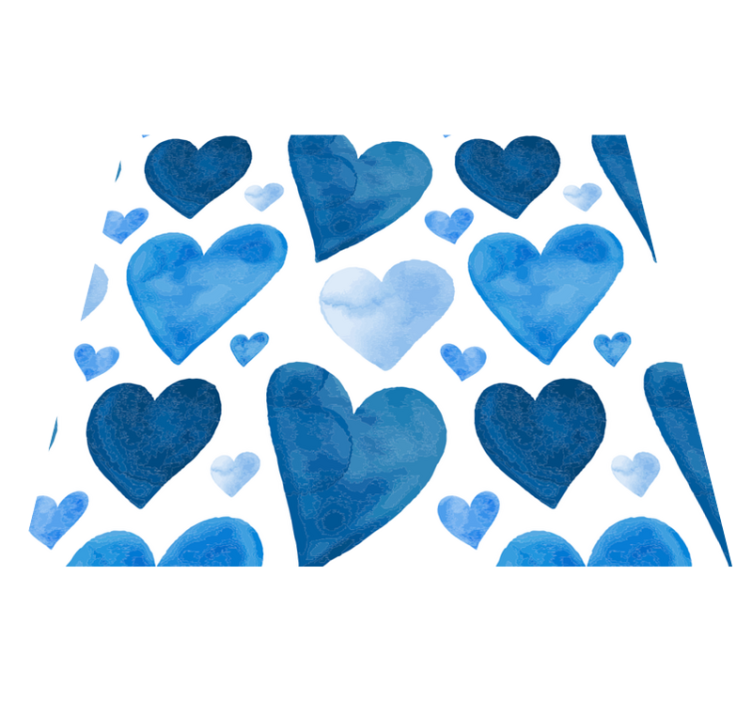 Tapis vinyle cuisine cœurs doux bleus - TenStickers