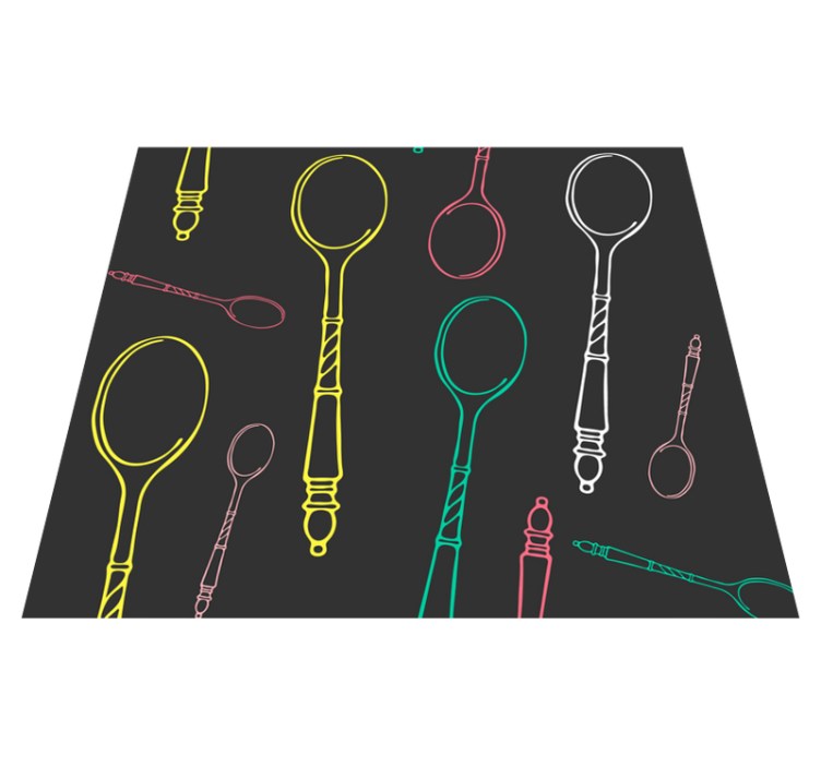 Tapis vinyle cuisine cuillères multicolores - TenStickers