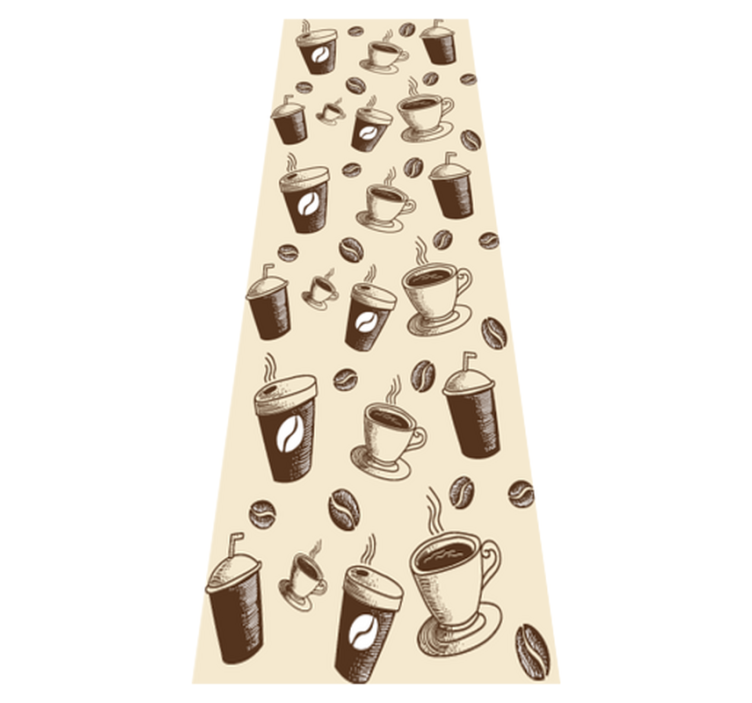 Tapis vinyle cuisine motif café avec tasses - TenStickers