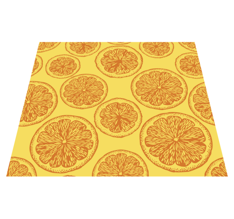 Tapis vinyle cuisine motif dessiné à la main orange - TenStickers