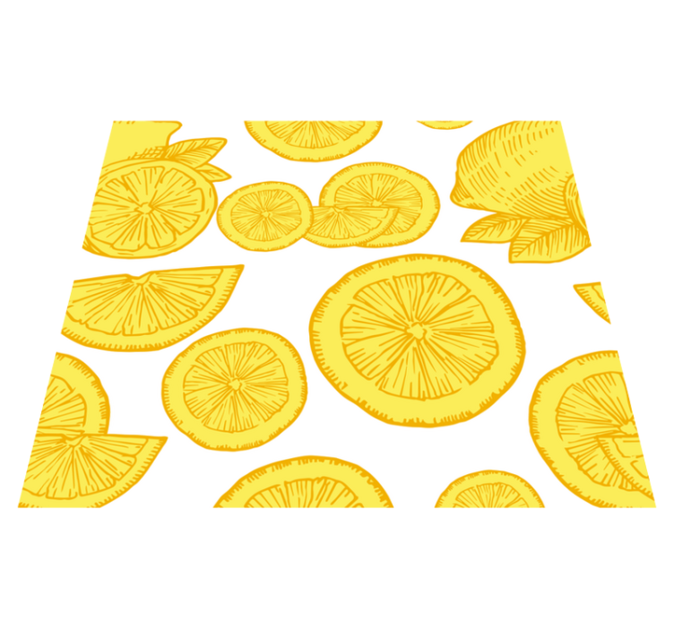Tapis vinyle cuisine dessin d'orange et de citron - TenStickers