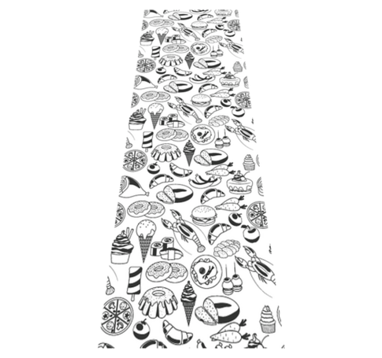 Tapis vinyle cuisine motif gribouillis alimentaires - TenStickers