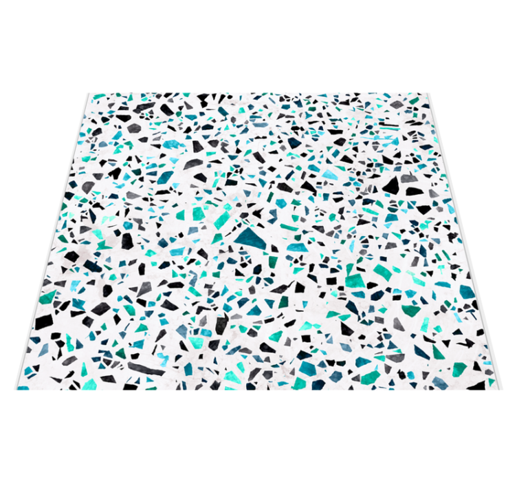 Tapis vinyle cuisine carreaux marbre bleu - TenStickers