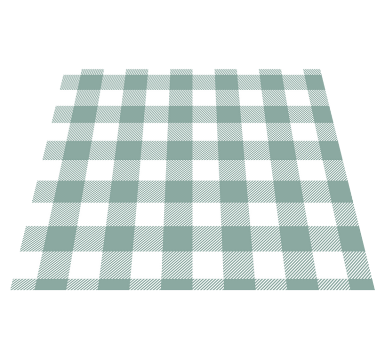 Tapis vinyle cuisine tartan vert - TenStickers