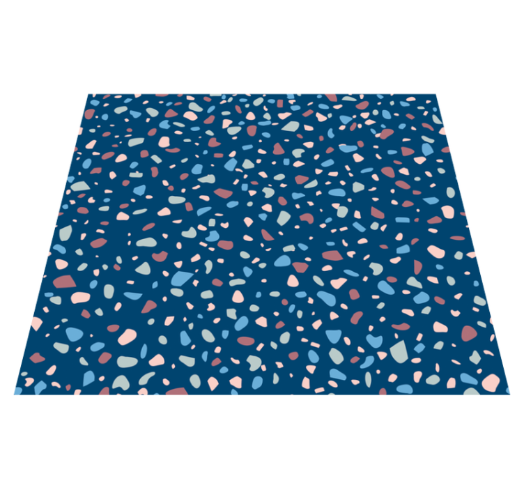 Tapis vinyle cuisine bleu foncé terrazzo - TenStickers