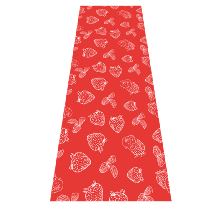 Tapis vinyle cuisine motif fraises en continu - TenStickers