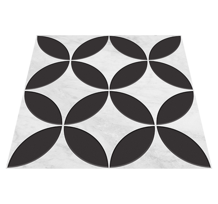 Tapis vinyle salle de bain carreaux floraux hydrauliques - TenStickers