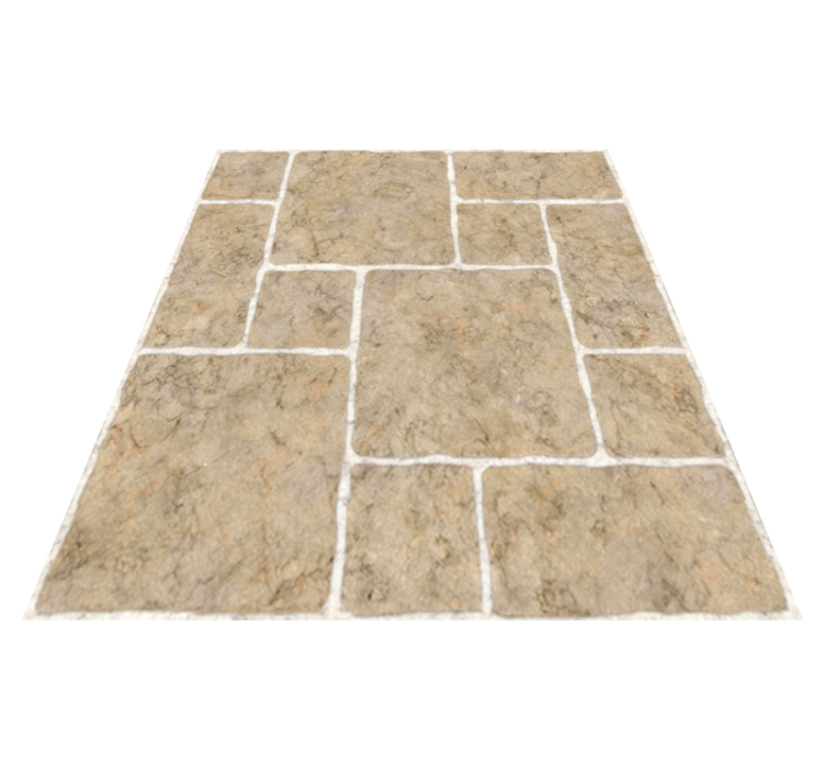 Tapis vinyle salle de bain pierres beiges - TenStickers