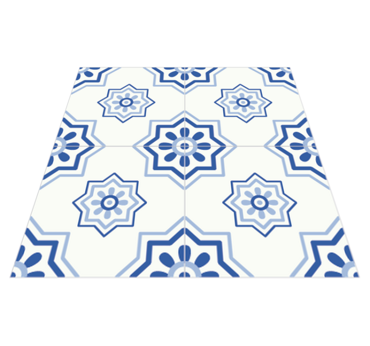 Tapis vinyle salle de bain autocollant bleu - TenStickers