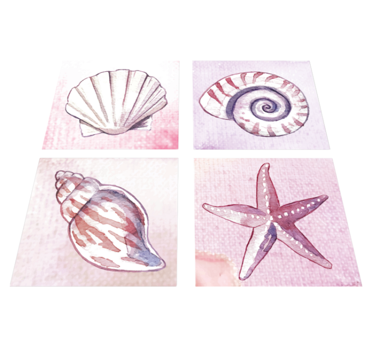 Tapis vinyle salle de bain motifs vie marine - TenStickers