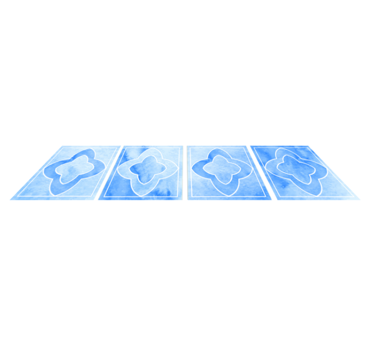 Tapis vinyle salle de bain mosaïque bleu - TenStickers