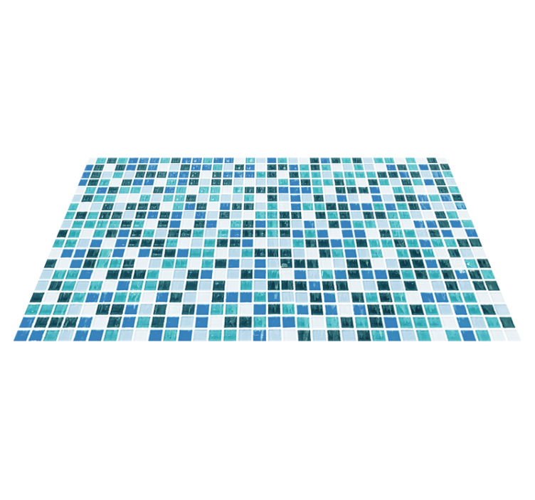 Tapis vinyle salle de bain mosaïque de carreaux bleus - TenStickers