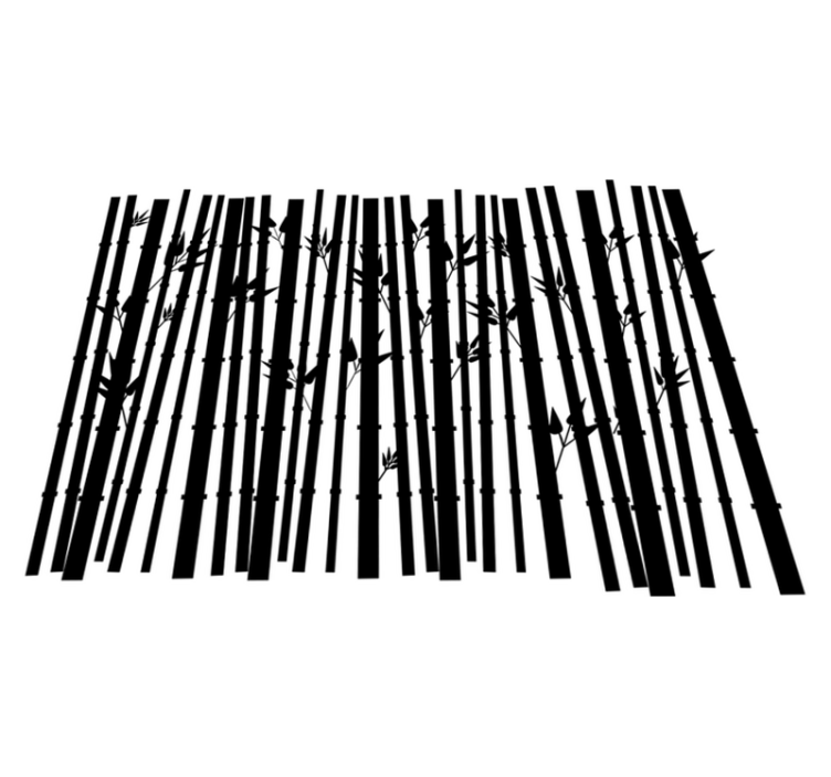 Tapis vinyle salle de bain plantes de bambou - TenStickers