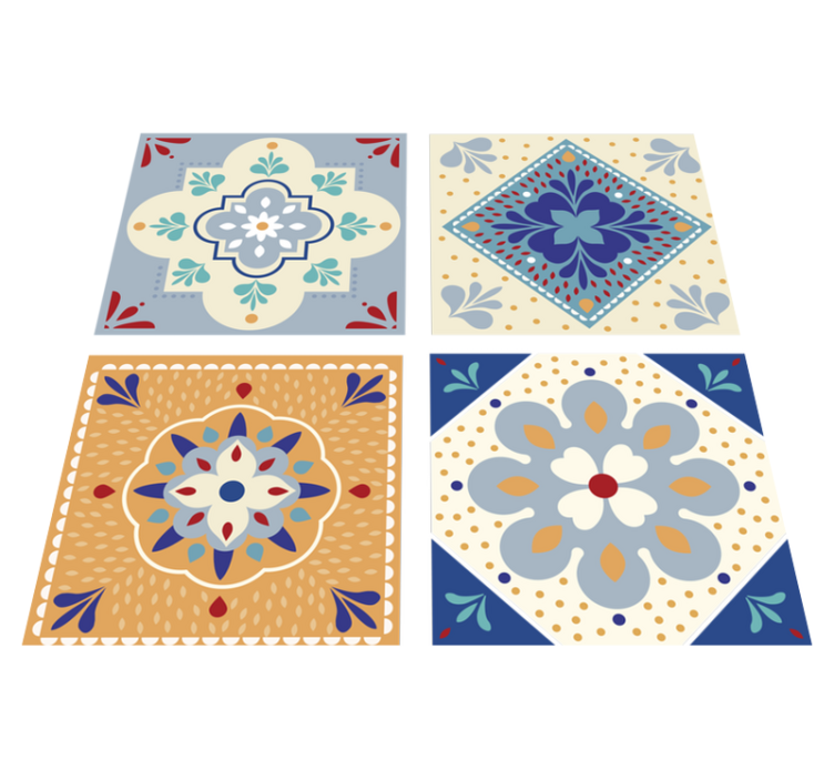 Tapis vinyle salle de bain palette colorée - TenStickers