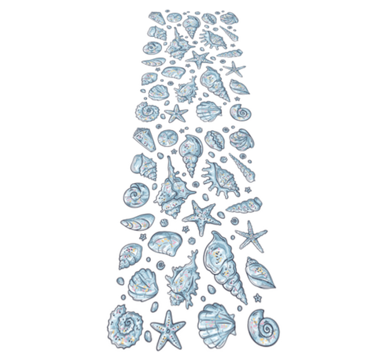 Tapis vinyle salle de bain croquis de coquillages - TenStickers