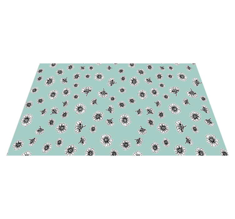 Tapis vinyle plantes motif mignon avec marguerites blanches - TenStickers