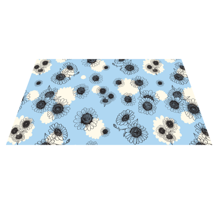 Tapis vinyle plantes motif moderne marguerites - TenStickers