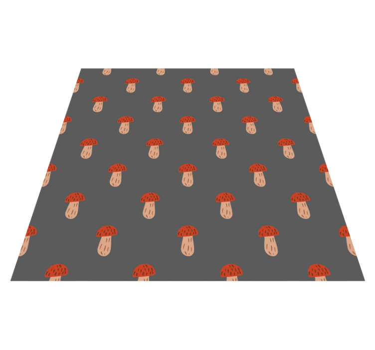 Tapis vinyle plantes champignons classiques fond gris - TenStickers
