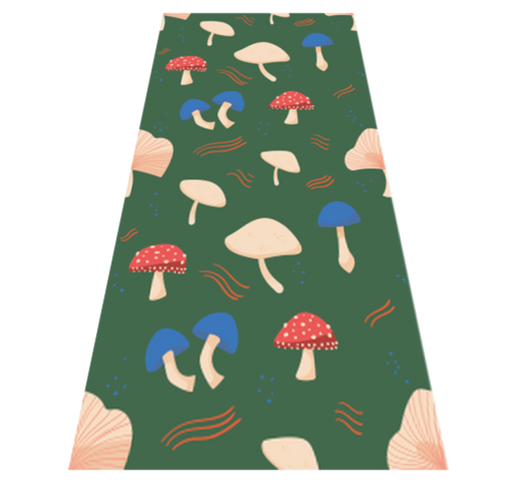 Tapis vinyle plantes champignons rouges et blancs réalistes - TenStickers