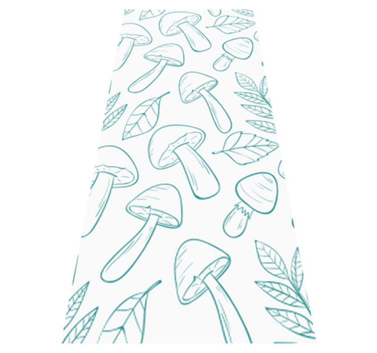 Tapis vinyle plantes motif champignons bleu clair - TenStickers
