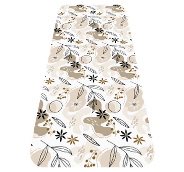 Tapis vinyle plantes motif élégant feuilles roses et beiges - TenStickers