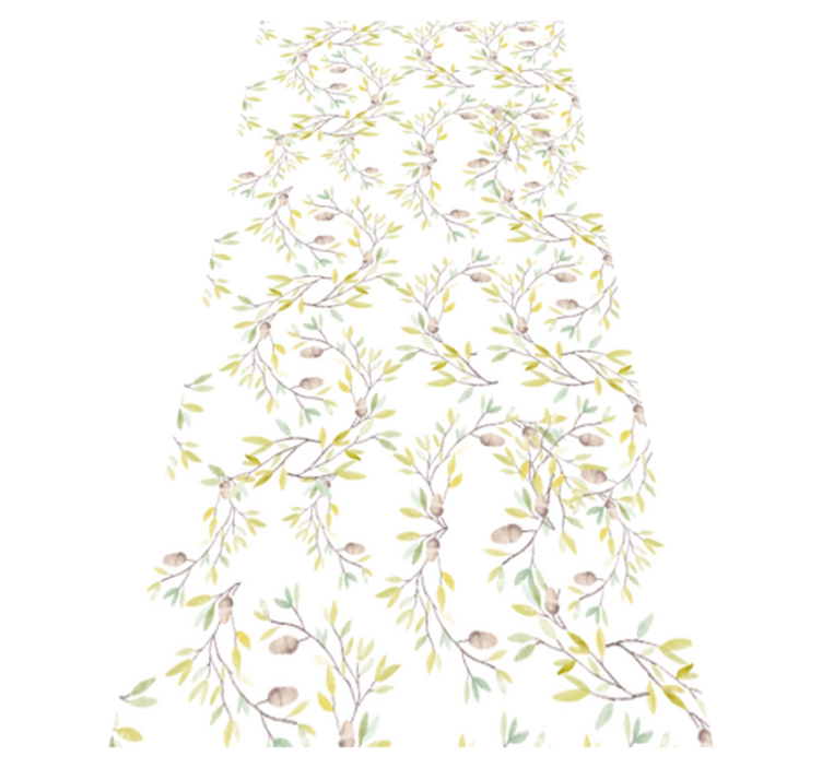 Tapis vinyle plantes motif aquarelle feuilles vertes - TenStickers